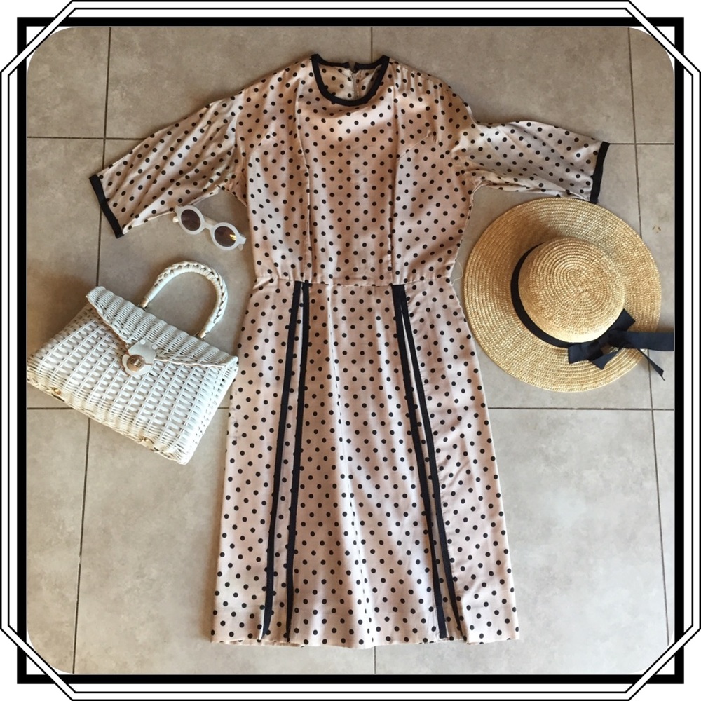 Vintage Handmade Polka Dot Dress / 50’s / 60’s